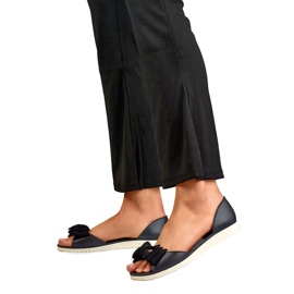 Ballerines femme avec nœud BG162B, noir le noir
