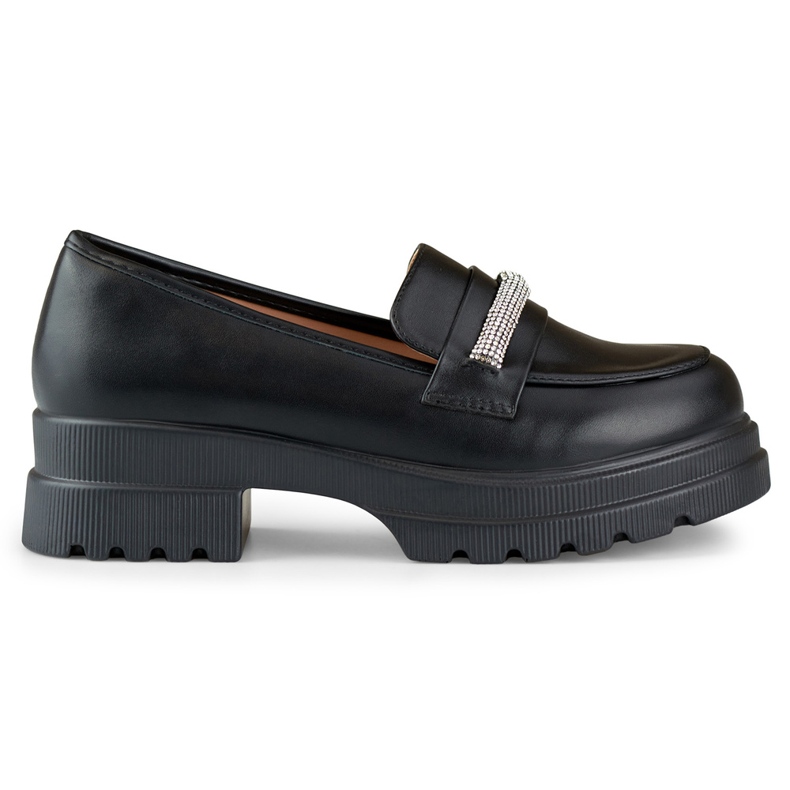 Chaussures pour femmes avec zircon cubique B2732B, noires le noir