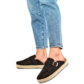 DM802B Tongs fermées pour femmes, noir le noir DM802B Tongs fermées pour femmes, noir le noir