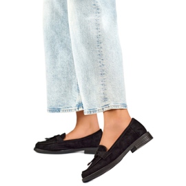 Chaussures pour femmes avec nœud 24-12369B le noir