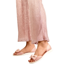 Ballerines en caoutchouc avec nœud BG162NU, rose