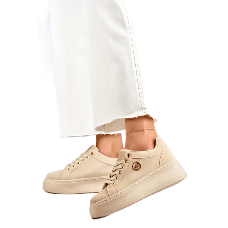 Chaussures de sport pour femmes avec décoration TL251-10L/BE beige