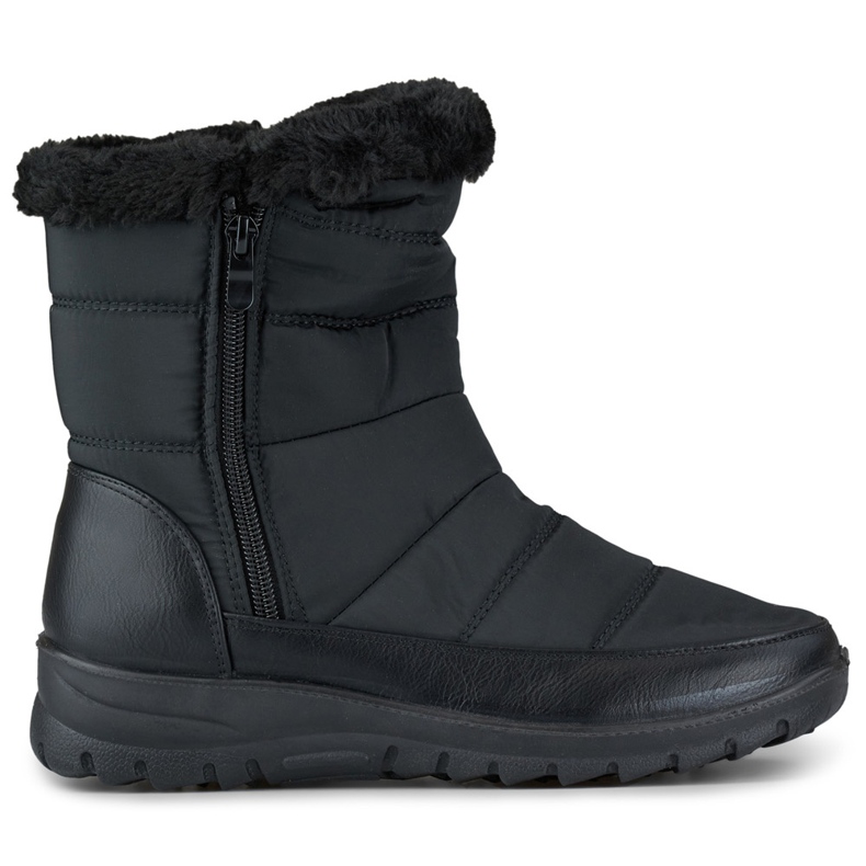 Bottes de neige isolées en fourrure pour femme 22T10B, noir le noir