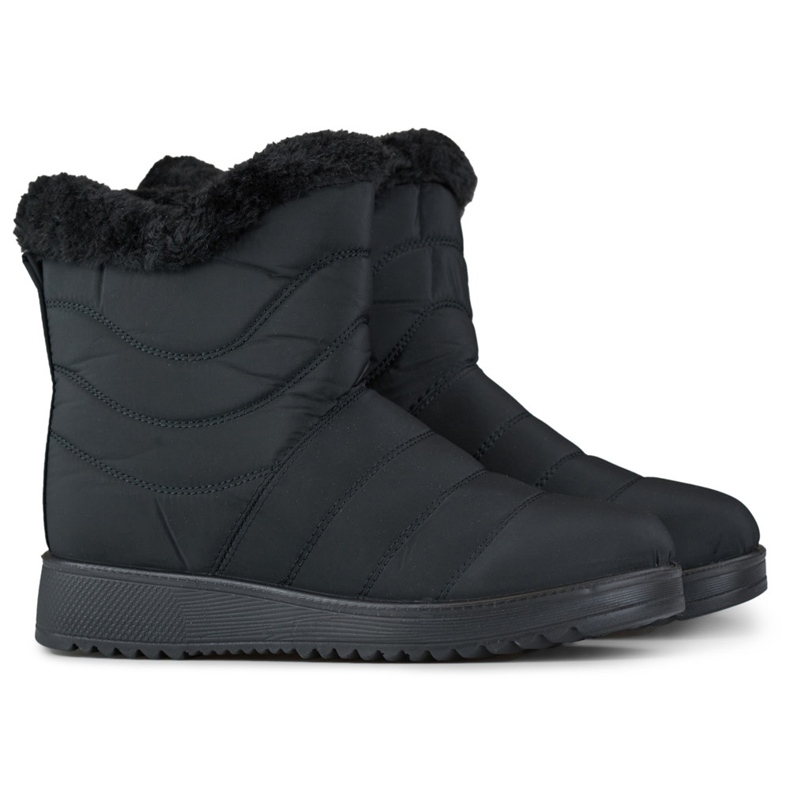 Bottes de neige fourrées femme W76B, noir le noir