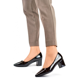 Escarpins vernis pour femmes CIC-312B, noirs
