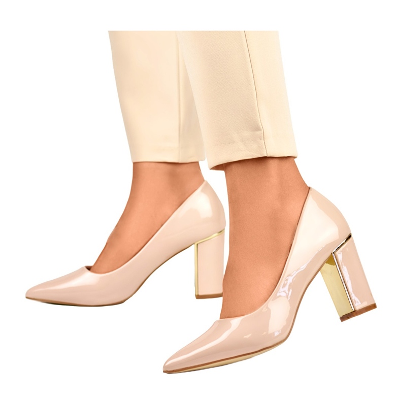 Escarpins vernis pour femmes GD-DO112B-BE, beige