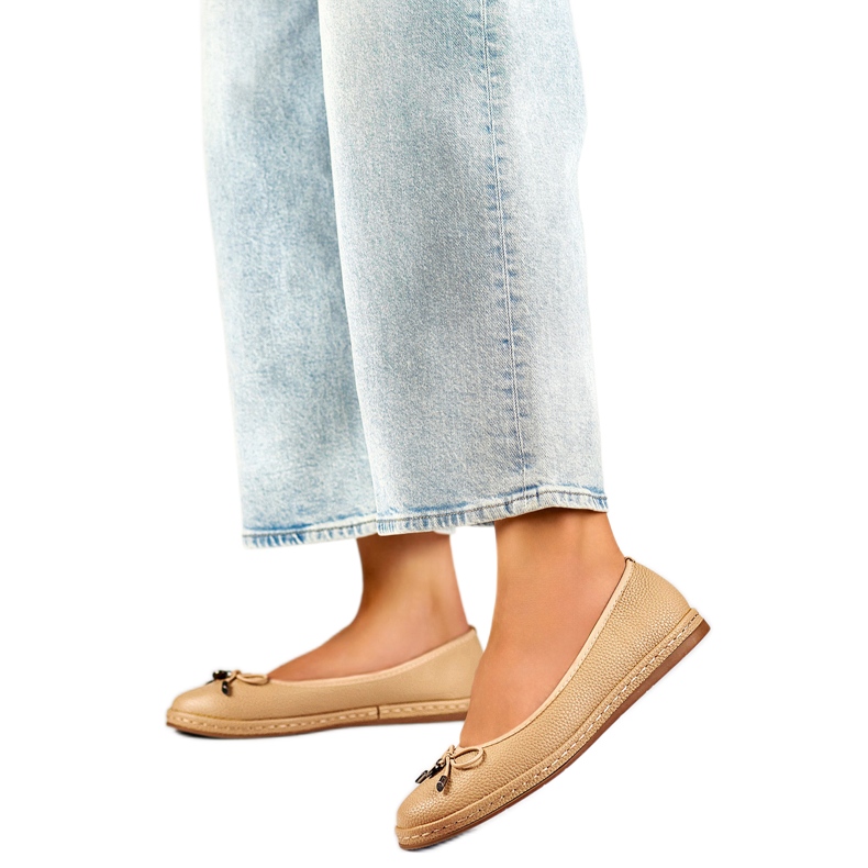 Ballerines femme avec nœud GD-XR392A-BE beige