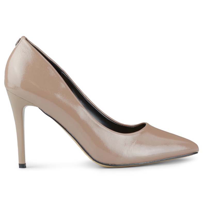 Talons hauts laqués pour femmes GD-FL59TA, marron et beige brun