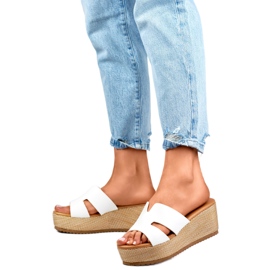 Sandales compensées pour femmes YD8H-19W blanc blanche Sandales compensées pour femmes YD8H-19W blanc blanche