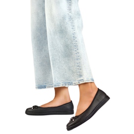 Ballerines femme avec nœud GD-XR392A-B, noir le noir
