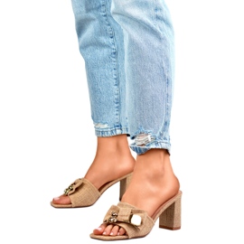 Tongs pour femmes avec nœud 8734NA Beige