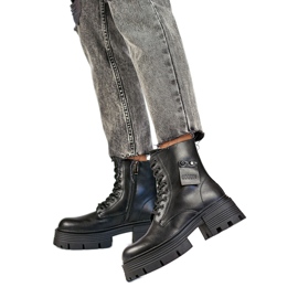 Bottes en cuir pour femmes GD-TL56B, noir