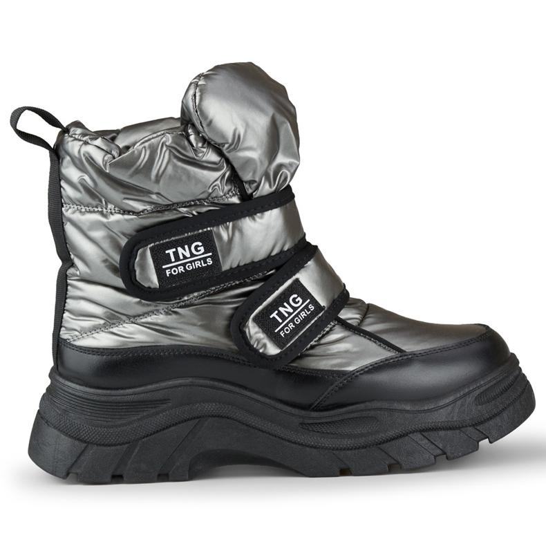 Bottes de neige fermées par Velcro 22-PY16062SI gris
