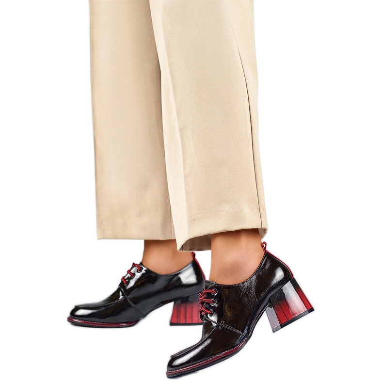 Chaussures pour femmes GD-FL439-B Cuir verni le noir