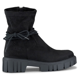 Bottes modèle DE1127S-B en daim noir le noir