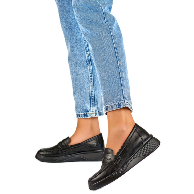 Mocassins noirs pour femmes 25-7937B le noir