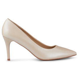 Talons hauts pour femmes avec insert en cuir GD-XR501B-APR beige
