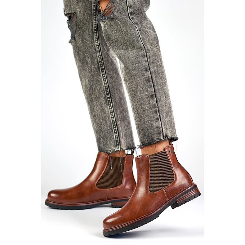 Bottines Chelsea Modèle GD-WL71C Marron/Camel - PRIMO brun