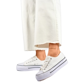 Baskets pour femmes QY832-09BL blanche