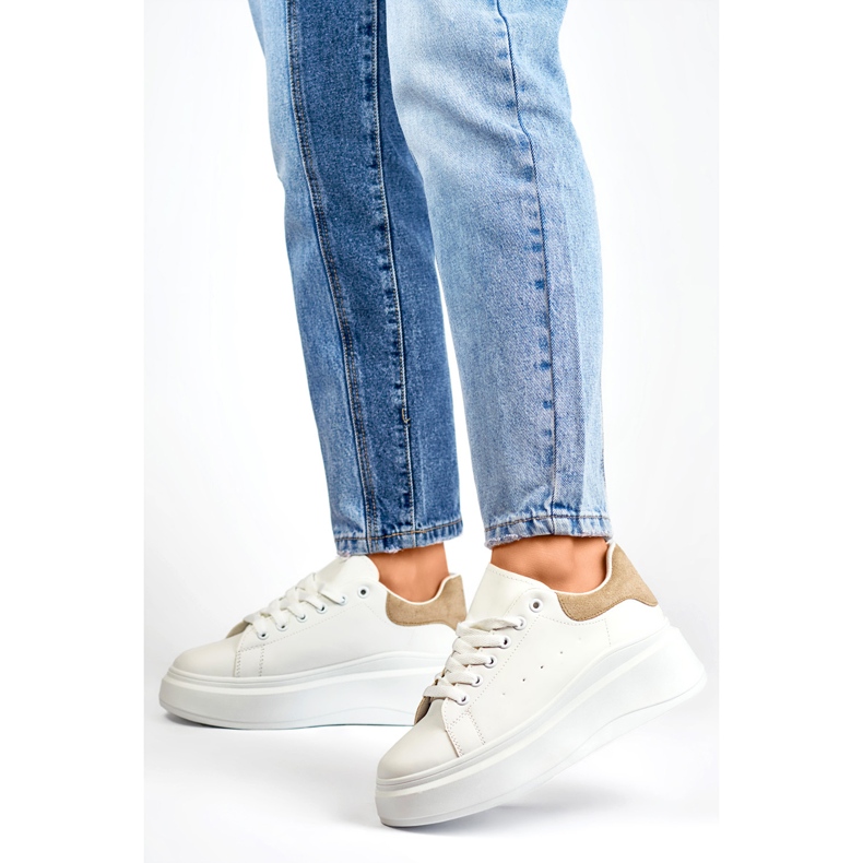 Chaussures de Sport Modèle LL23171KH Blanc/Beige - PRIMO blanche