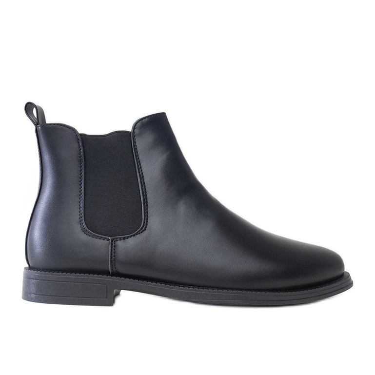 Bottines Chelsea noires pour hommes avec empiècement élastique, éco-cuir Fernand le noir