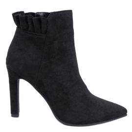 Mariah Bottines à talons hauts en daim noir le noir