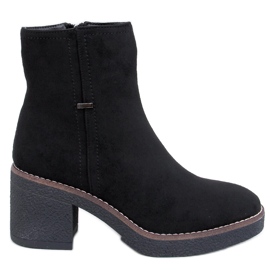 Filly Bottines noires à talon stable le noir