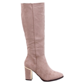 Bottines classiques à talons Arlena Taupe beige