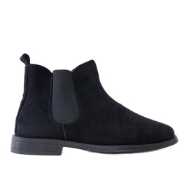 Bottines Chelsea homme noires avec empiècement élastique en éco-daim Fernand