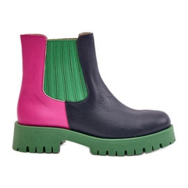 Lewski Shoes Bottines Plates à Enfiler En Cuir Pour Femme Lewski 3611 Multicolore bleu Lewski Shoes Bottines Plates à Enfiler En Cuir Pour Femme Lewski 3611 Multicolore bleu