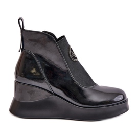 Bottes compensées vernies, isolées Vinceza 66703 Noir