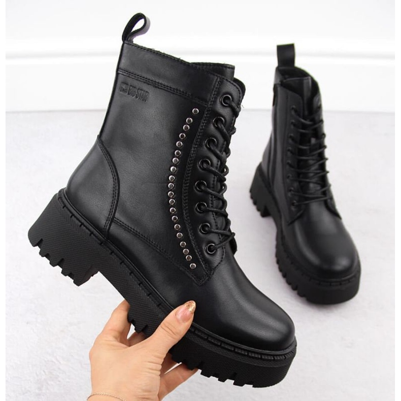 Bottes en cuir Big Star, isolées OO274A255 INT2062 le noir