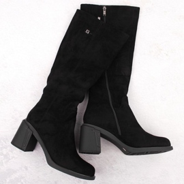 Bottines à talons en daim Potocki W 60314 WOL278A le noir