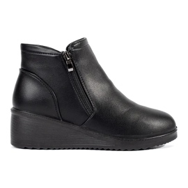 Bottines compensées isolées courtes pour femme noires le noir
