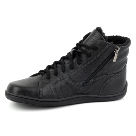 Olivier Chaussures d'hiver en cuir pieds nus minimalistes pour femmes 1261 noir le noir