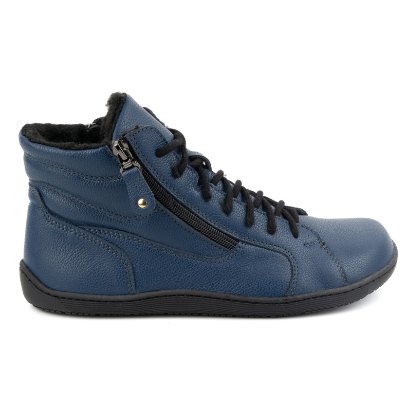 Olivier Chaussures minimalistes d'hiver en cuir pieds nus 1261 pour femme, bleu marine