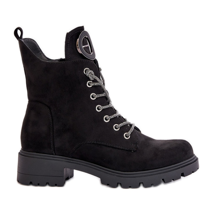 Bottes De Travail Isolées Avec Laçage Décoratif Vinceza 16465 Noir le noir