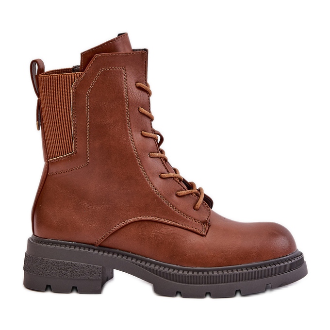 Jezzi Bottes de travail isolées avec fermeture éclair marron Leairae brun Jezzi Bottes de travail isolées avec fermeture éclair marron Leairae brun