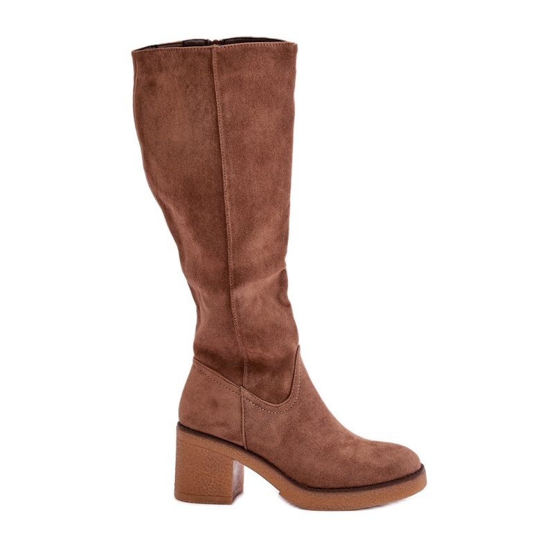 Jezzi Cuissardes isolées en suède écologique à talons hauts, marron Leamirael brun Jezzi Cuissardes isolées en suède écologique à talons hauts, marron Leamirael brun