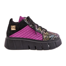 Baskets en Cuir sur Plateforme Maciejka 06767-15 Fuchsia le noir
