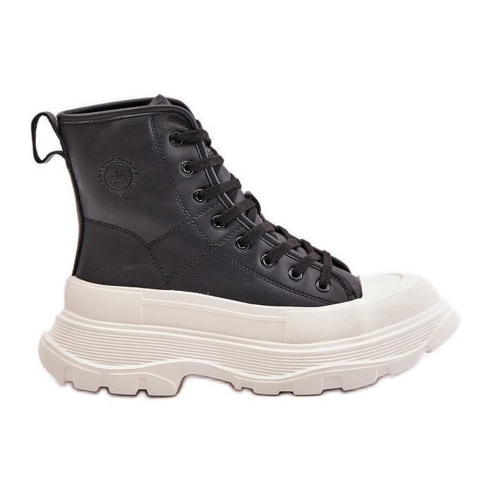 Baskets isolées en cuir sur plateforme massive Big Star OO274A599 Noir le noir