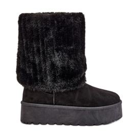 Bottes de neige noires à plateforme Lisonea avec tige retroussée