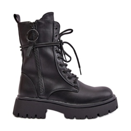 Bottes de travail isolées pour femmes en cuir écologique, noir Nealandra le noir