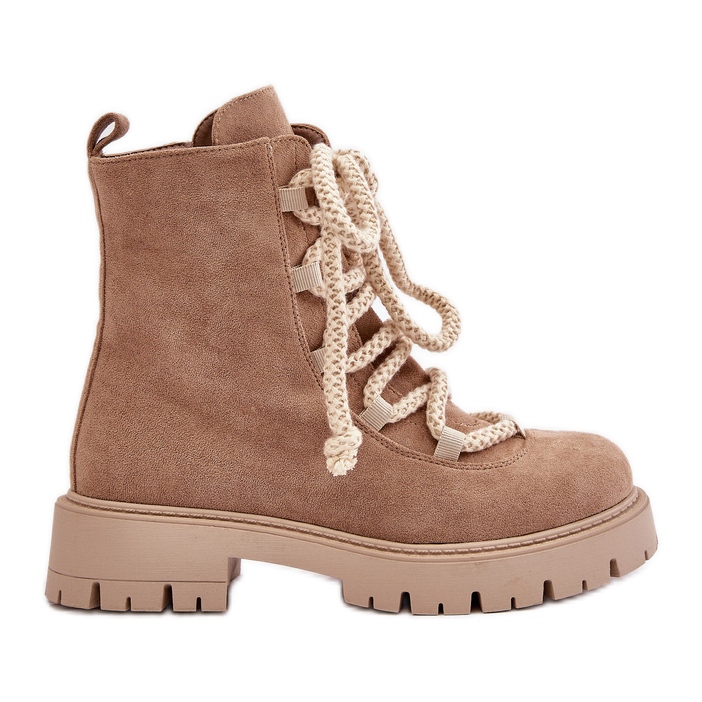 Bottes isolées en suède écologique avec fermeture éclair, Beige Caellita Bottes isolées en suède écologique avec fermeture éclair, Beige Caellita