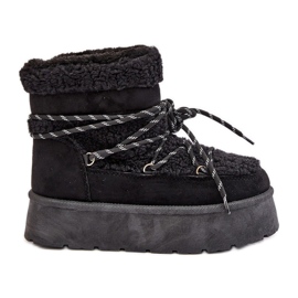 Bottes de neige à plateforme Izathiel noires avec laçage