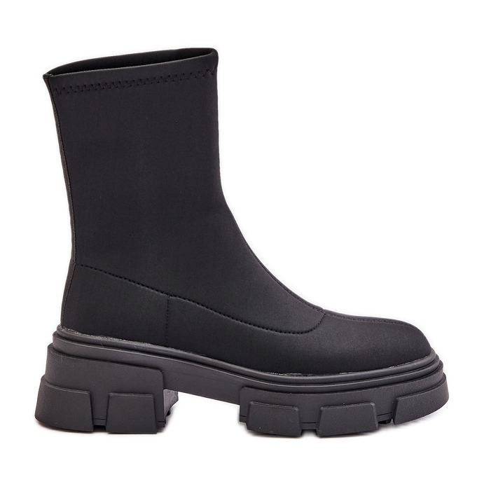 Ravendria – bottes noires à enfiler à talons plats le noir