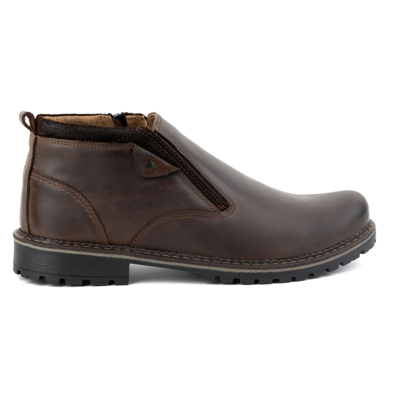 Olivier Bottines Chelsea homme en cuir, isolées, 140GT, marron foncé brun