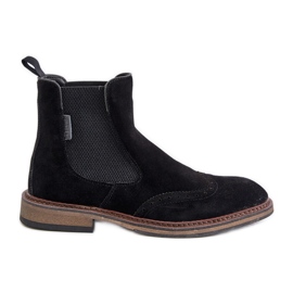 Bottines Chelsea en daim pour hommes Big Star OO174192 noir le noir