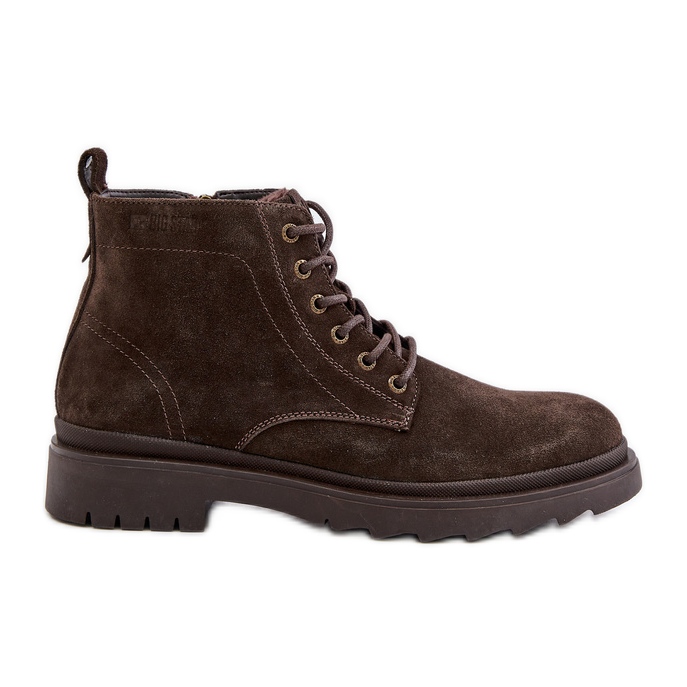 Bottes isolées en daim pour hommes avec fermeture éclair Big Star OO174229 marron brun