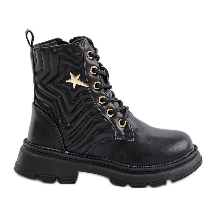 Bottines isolées pour enfants avec fermeture éclair en éco-cuir, noir Liotira le noir